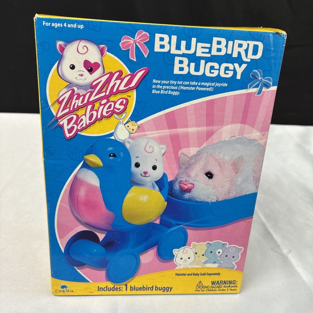 Cepia Zhu Zhu Babies Bluebird Buggy 2010 NIB New 81132 Blue Pink
